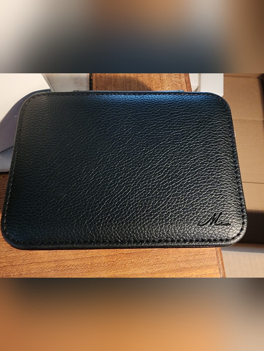 MIA Black Faux Leather Jewelry Case NEW 4.5 X 6"